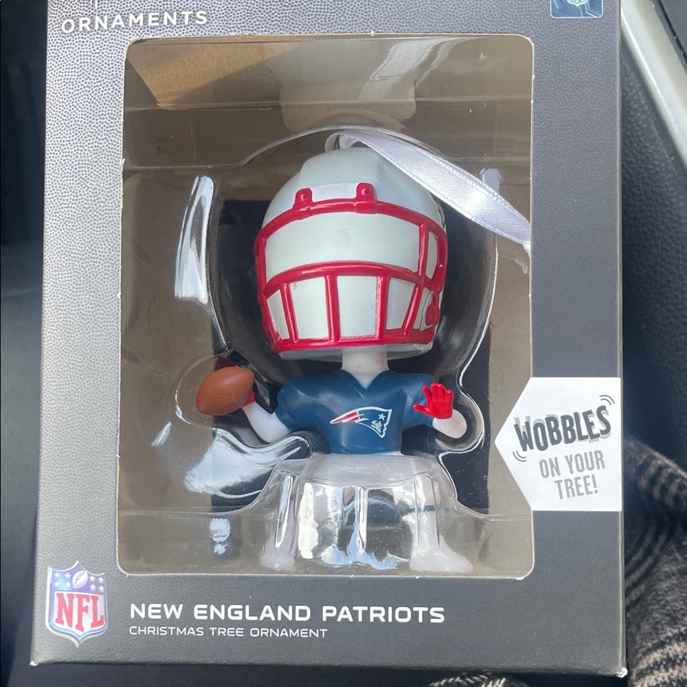 NFL New England Patriots Wobble Ornament with Red and Blue